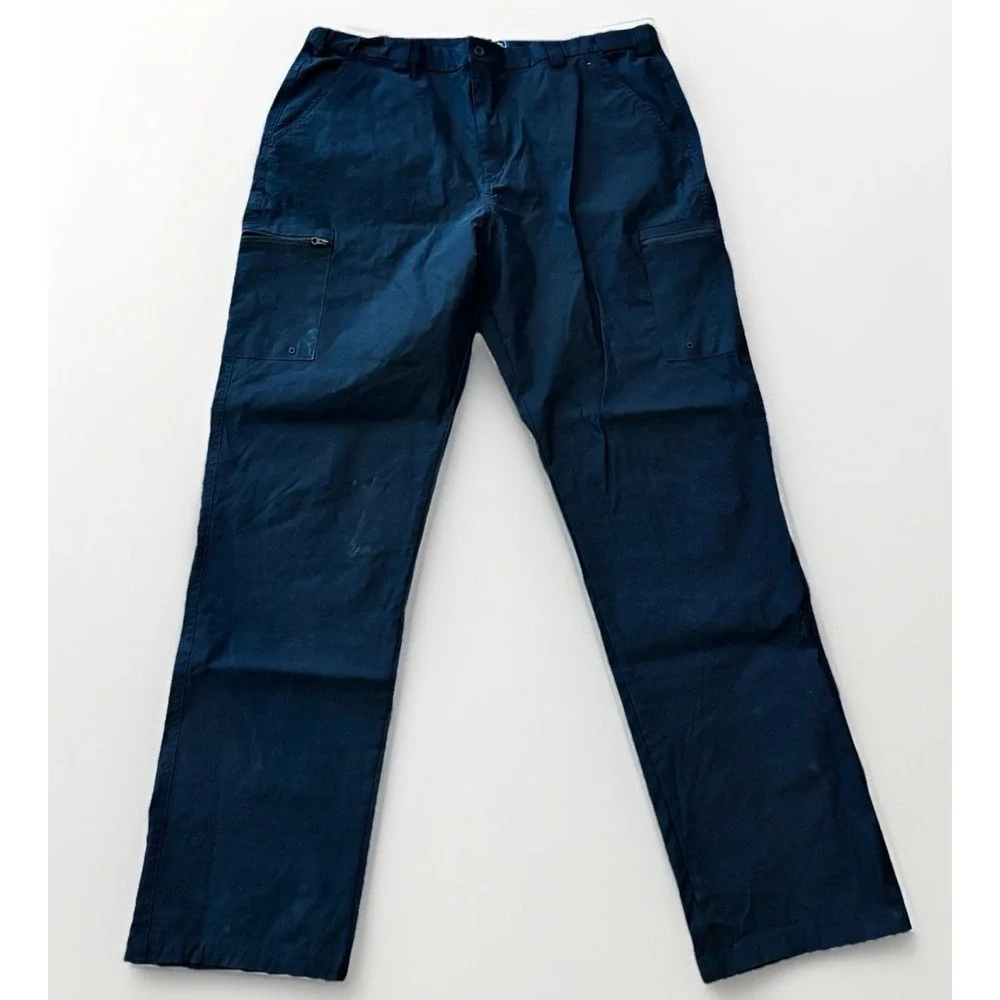 MOUNTAIN WAREHOUSE Mens 40x30.5 Straight Cargo Pants Black Stretch Gorpcore
